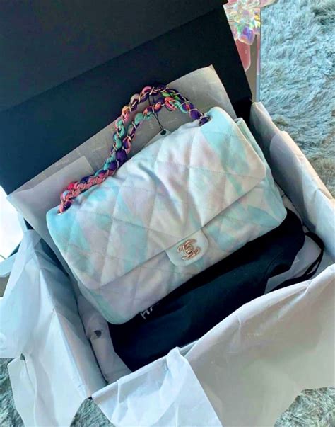 chanel tie dye bag|Chanel silver flap bag.